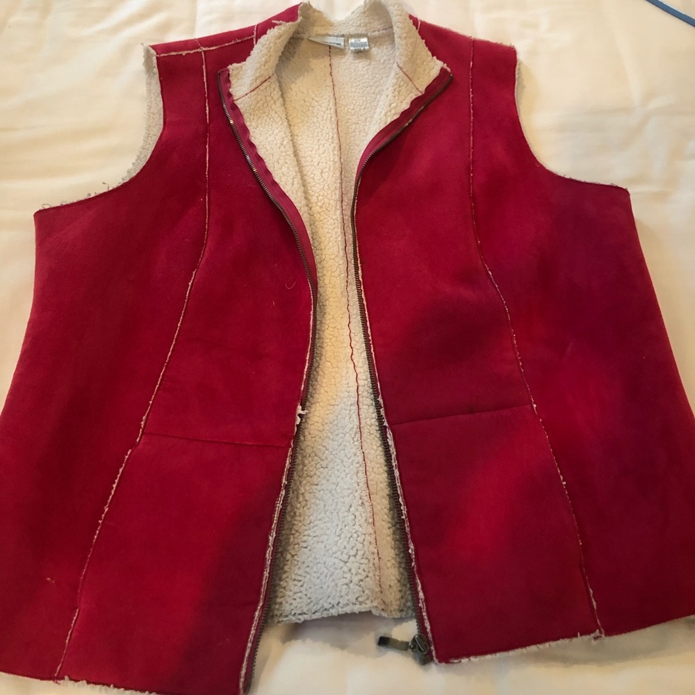 Pink Suede Vest w/ Faux Fur Lining